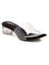 GNIST Black Toe Strap Transparent Clear Block Heels